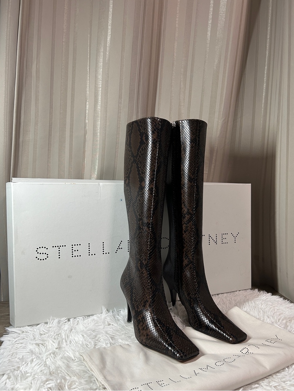 Stella McCartney Snake Embossed Tall Boots